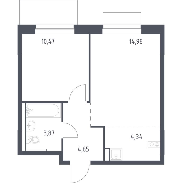 Apartment Sale, 38.31平方米 at Novoe Vnukovo, kvartal № 38, Kokoshkino Settlement, Moscow, Russia #1