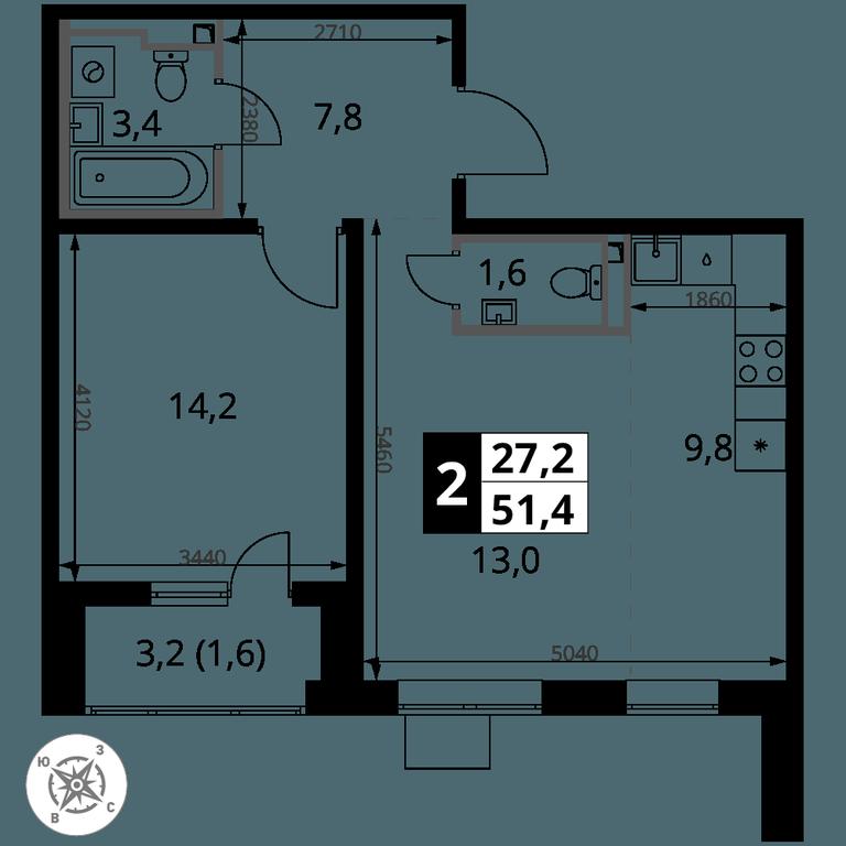 2-BD Apartment Sale, 51.4 sq. m. at Pervy Donskoj, zhiloy mikrorayon Sapronovo, derevnya Sapronovo, Leninskiy City District, Moscow Region, Russia #2 2-BD Apartment Sale, 51.4 sq. m. at Pervy Donskoj, zhiloy mikrorayon Sapronovo, derevnya Sapronovo, Leninskiy City District, Moscow Region, Russia #2