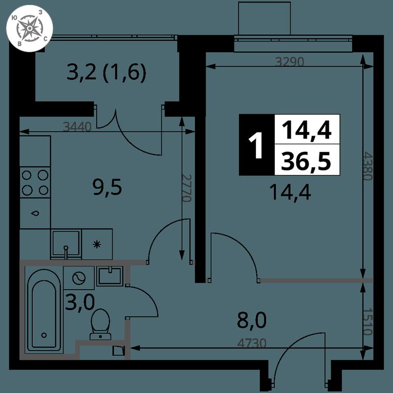 1-BD Apartment Sale, 36.5 sq. m. at Pervy Donskoj, zhiloy mikrorayon Sapronovo, derevnya Sapronovo, Leninskiy City District, Moscow Region, Russia #2 1-BD Apartment Sale, 36.5 sq. m. at Pervy Donskoj, zhiloy mikrorayon Sapronovo, derevnya Sapronovo, Leninskiy City District, Moscow Region, Russia #2