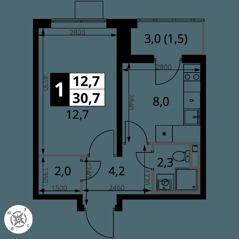 1-BD Apartment Sale, 30.7 sq. m. at Pervy Donskoj, zhiloy mikrorayon Sapronovo, derevnya Sapronovo, Leninskiy City District, Moscow Region, Russia #2 1-BD Apartment Sale, 30.7 sq. m. at Pervy Donskoj, zhiloy mikrorayon Sapronovo, derevnya Sapronovo, Leninskiy City District, Moscow Region, Russia #2