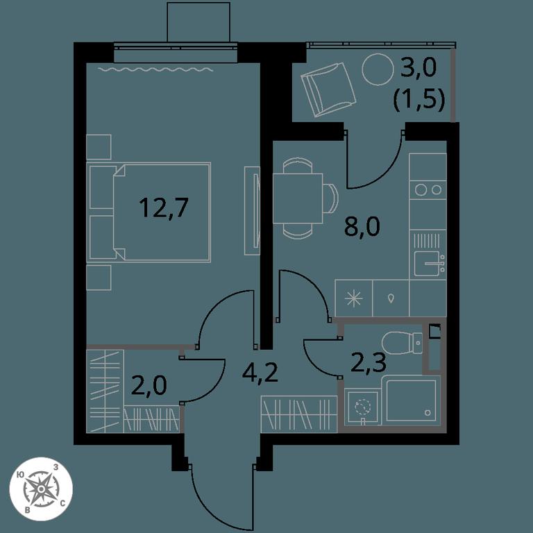 1-BD Apartment Sale, 30.7 sq. m. at Pervy Donskoj, zhiloy mikrorayon Sapronovo, derevnya Sapronovo, Leninskiy City District, Moscow Region, Russia #1 1-BD Apartment Sale, 30.7 sq. m. at Pervy Donskoj, zhiloy mikrorayon Sapronovo, derevnya Sapronovo, Leninskiy City District, Moscow Region, Russia #1