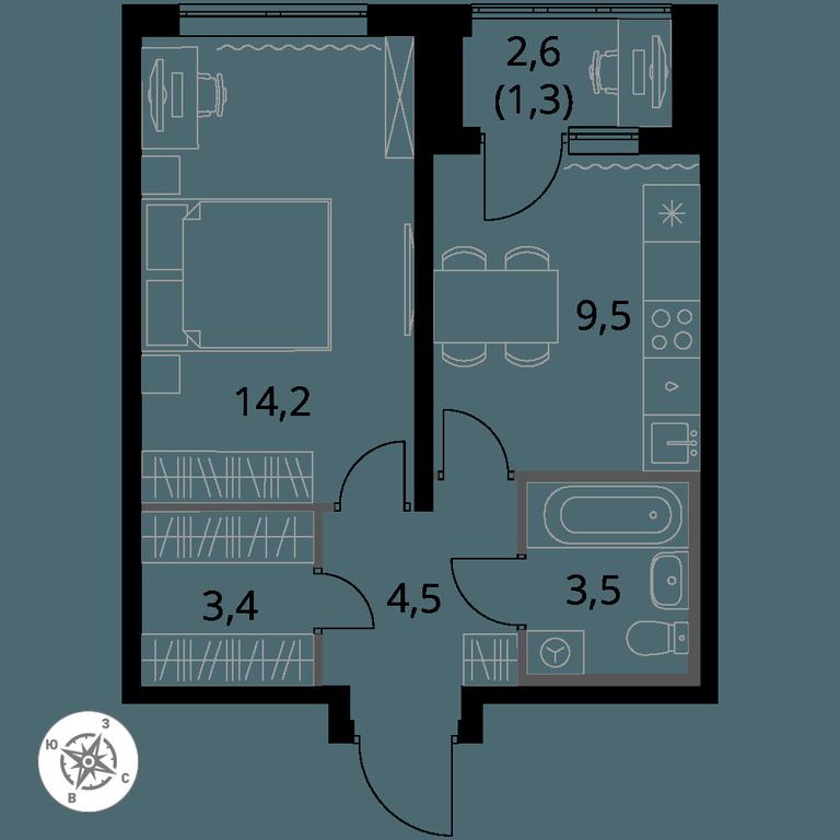 1-BD Apartment Sale, 36.4 sq. m. at Pervy Donskoj, zhiloy mikrorayon Sapronovo, derevnya Sapronovo, Leninskiy City District, Moscow Region, Russia #1 1-BD Apartment Sale, 36.4 sq. m. at Pervy Donskoj, zhiloy mikrorayon Sapronovo, derevnya Sapronovo, Leninskiy City District, Moscow Region, Russia #1