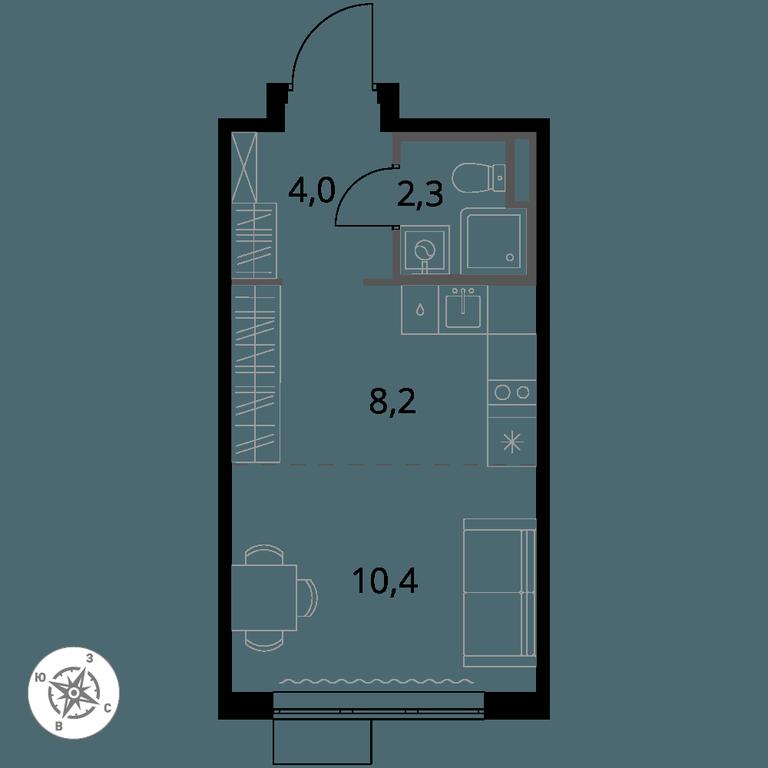 Apartment Sale, 24.9 sq. m. at Pervy Donskoj, zhiloy mikrorayon Sapronovo, derevnya Sapronovo, Leninskiy City District, Moscow Region, Russia #1