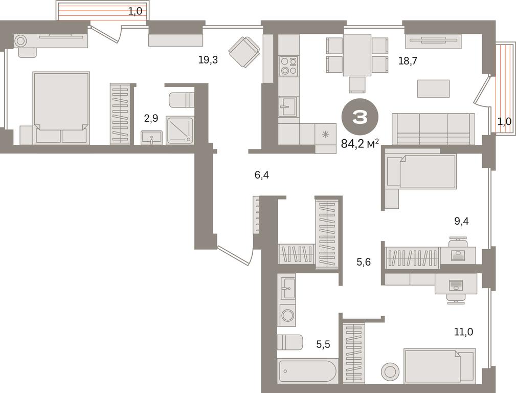 3-BD Apartment Sale, 84.2 sq. m. at Pervy kvartal, Kalinovaya ulitsa, derevnya Sapronovo, Leninskiy City District, Moscow Region, Russia #1 3-BD Apartment Sale, 84.2 sq. m. at Pervy kvartal, Kalinovaya ulitsa, derevnya Sapronovo, Leninskiy City District, Moscow Region, Russia #1