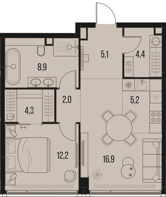 1-BD Apartment Sale, 59 sq. m. at High Life, Letnikovskaya Street, 11/10с1, Moscow, Russia #1 1-BD Apartment Sale, 59 sq. m. at High Life, Letnikovskaya Street, 11/10с1, Moscow, Russia #1