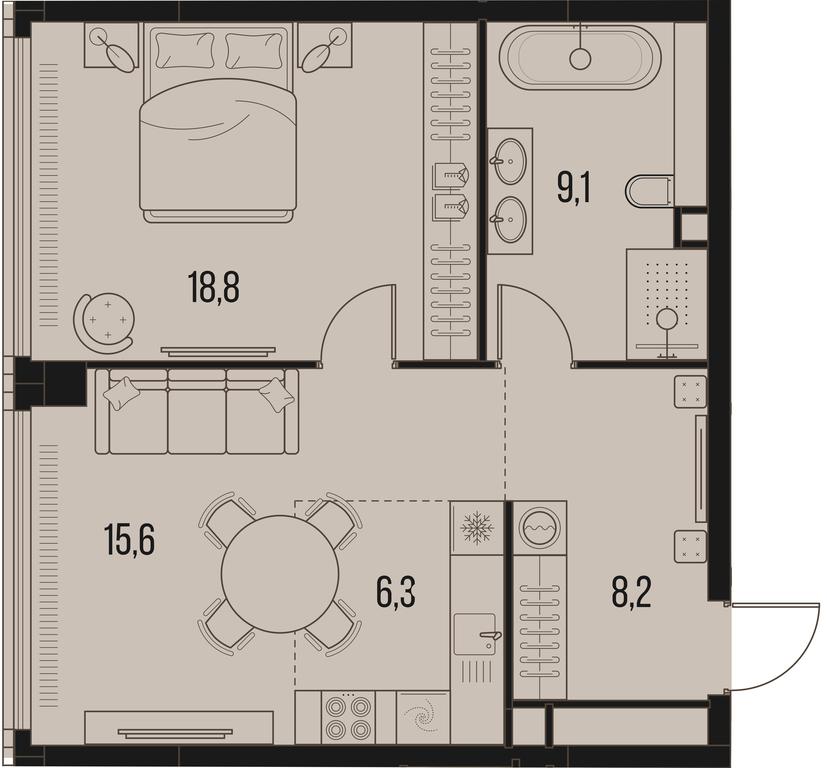 1-BD Apartment Sale, 58平方米 at High Life, Letnikovskaya Street, 11/10с1, Moscow, Russia #1 1-BD Apartment Sale, 58平方米 at High Life, Letnikovskaya Street, 11/10с1, Moscow, Russia #1