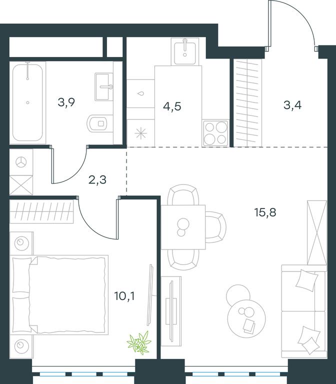 1-BD Apartment Sale, 40 sq. m. at Level Yzhnoportovaya, Yuzhnoportovaya Street, 28Ас17, Moscow, Russia #1 1-BD Apartment Sale, 40 sq. m. at Level Yzhnoportovaya, Yuzhnoportovaya Street, 28Ас17, Moscow, Russia #1