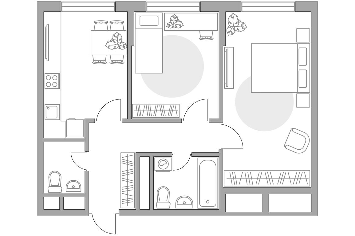 2-BD Apartment Sale, 51.21 sq. m. at Novaya Alekseevskaya rosha, Lukino Street, вл49, Balashikha, Moscow Region, Russia #1