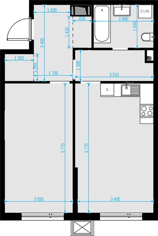 1-BD Apartment Sale, 55.4 sq. m. at Malevich, Otradnaya Street, 8, Moscow, Russia #2 1-BD Apartment Sale, 55.4 sq. m. at Malevich, Otradnaya Street, 8, Moscow, Russia #2