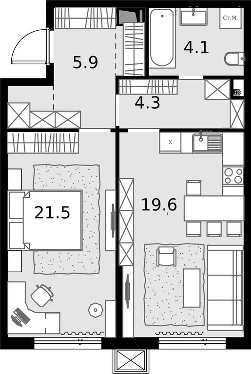 1-BD Apartment Sale, 55.4 sq. m. at Malevich, Otradnaya Street, 8, Moscow, Russia #1 1-BD Apartment Sale, 55.4 sq. m. at Malevich, Otradnaya Street, 8, Moscow, Russia #1