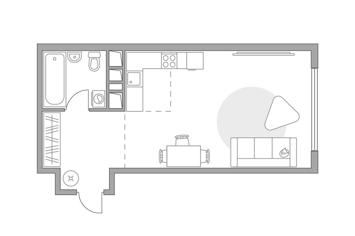 Apartment Sale, 33.2 sq. m. at Brigantina, Parkovaya ulitsa, 50к1, Dolgoprudny, Moscow Region, Russia #1