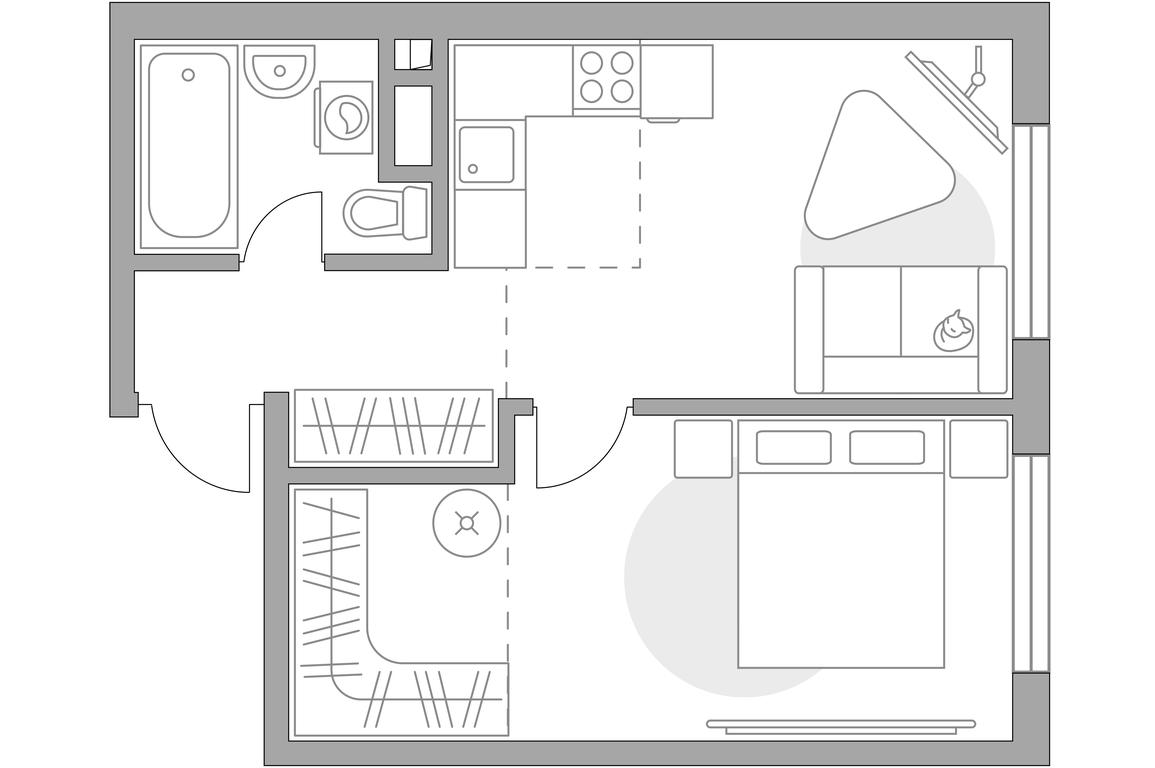 2-BD Apartment Sale, 42.51 sq. m. at BeLuck Kolomenskoe, Kashirskoye Highway, Moscow, Russia #1