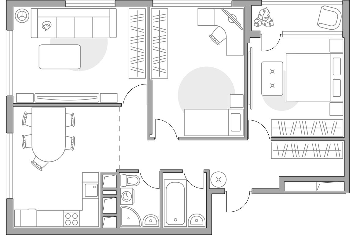 3-BD Apartment Sale, 85.4平方米 at Brigantina, Parkovaya ulitsa, 50к1, Dolgoprudny, Moscow Region, Russia #1