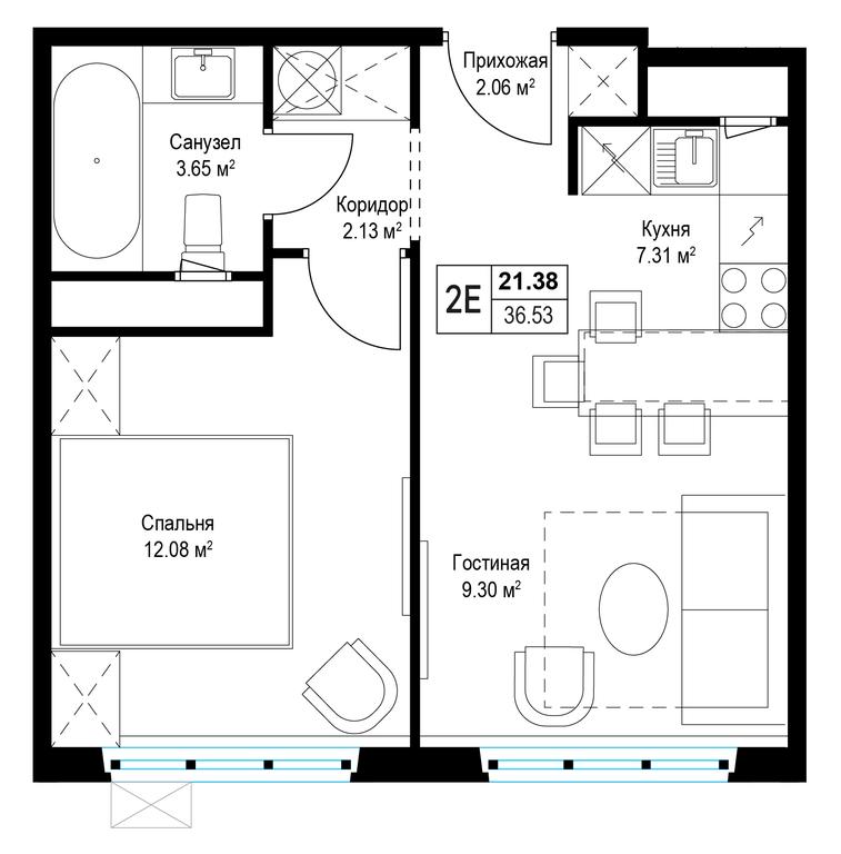 1-BD Apartment Sale, 36.5平方米 at Eko Vidnoe 2.0, kvartal Tsentralny, 1, Kupelinka Subdistrict, derevnya Sapronovo, Leninskiy City District, Moscow Region, Russia #1 1-BD Apartment Sale, 36.5平方米 at Eko Vidnoe 2.0, kvartal Tsentralny, 1, Kupelinka Subdistrict, derevnya Sapronovo, Leninskiy City District, Moscow Region, Russia #1