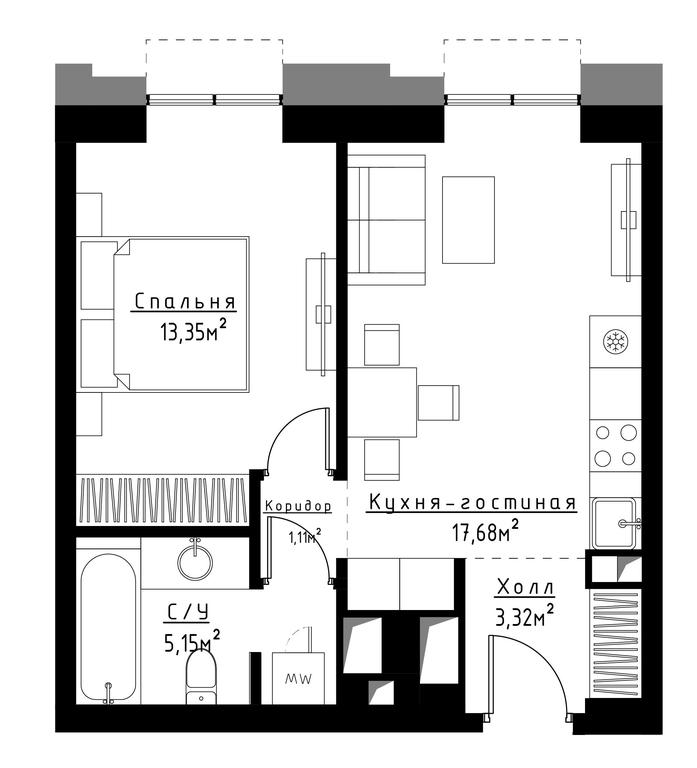 1-BD Apartment Sale, 41.2 sq. m. at Metropoliya, Volgogradsky Avenue, 32/3к1, Moscow, Russia #1 1-BD Apartment Sale, 41.2 sq. m. at Metropoliya, Volgogradsky Avenue, 32/3к1, Moscow, Russia #1