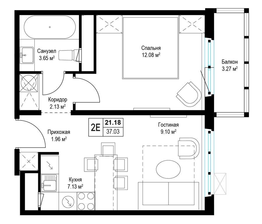 1-BD Apartment Sale, 36.9 sq. m. at Eko Vidnoe 2.0, kvartal Tsentralny, 1, Kupelinka Subdistrict, derevnya Sapronovo, Leninskiy City District, Moscow Region, Russia #1 1-BD Apartment Sale, 36.9 sq. m. at Eko Vidnoe 2.0, kvartal Tsentralny, 1, Kupelinka Subdistrict, derevnya Sapronovo, Leninskiy City District, Moscow Region, Russia #1