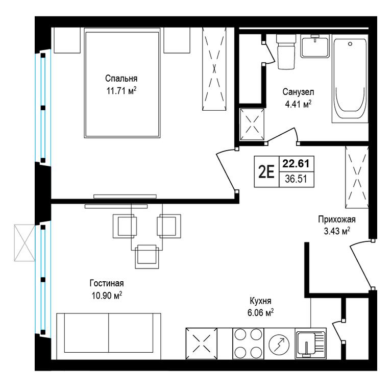1-BD Apartment Sale, 36.5平方米 at Eko Vidnoe 2.0, kvartal Tsentralny, 1, Kupelinka Subdistrict, derevnya Sapronovo, Leninskiy City District, Moscow Region, Russia #1 1-BD Apartment Sale, 36.5平方米 at Eko Vidnoe 2.0, kvartal Tsentralny, 1, Kupelinka Subdistrict, derevnya Sapronovo, Leninskiy City District, Moscow Region, Russia #1