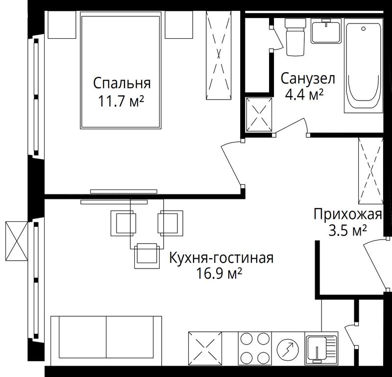 1-BD Apartment Sale, 36.5平方米 at Eko Vidnoe 2.0, kvartal Tsentralny, 1, Kupelinka Subdistrict, derevnya Sapronovo, Leninskiy City District, Moscow Region, Russia #2 1-BD Apartment Sale, 36.5平方米 at Eko Vidnoe 2.0, kvartal Tsentralny, 1, Kupelinka Subdistrict, derevnya Sapronovo, Leninskiy City District, Moscow Region, Russia #2