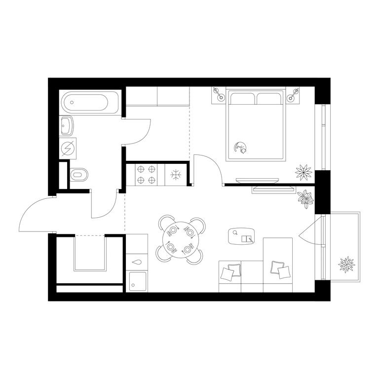 1-BD Apartment Sale, 37.7 sq. m. at Losinoostrovskiy Park, Otkrytoye Highway, 18Ас11, Moscow, Russia #1