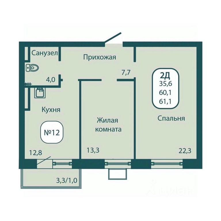 1-BD Apartment Sale, 61.1 sq. m. at Andreevka LIFE, Georgievskoe Highway, Moscow Region, Russia #1 1-BD Apartment Sale, 61.1 sq. m. at Andreevka LIFE, Georgievskoe Highway, Moscow Region, Russia #1