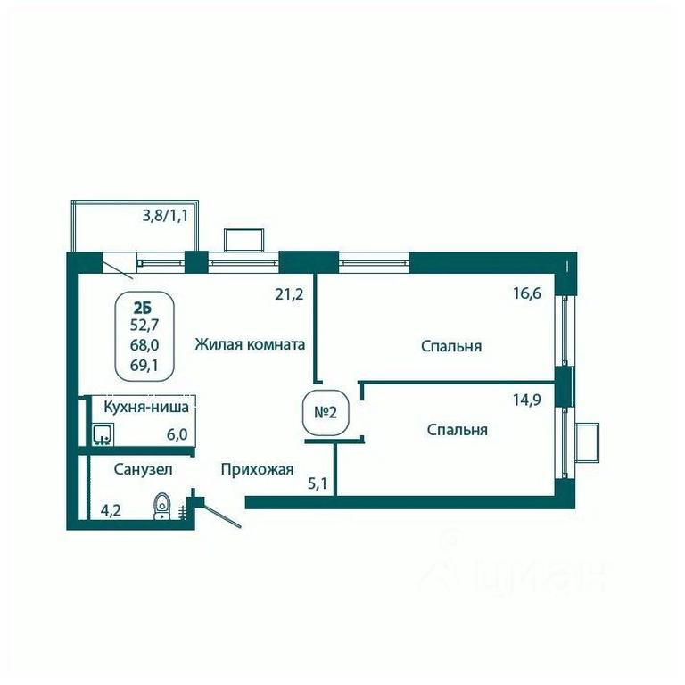 1-BD Apartment Sale, 69.1平方米 at Andreevka LIFE, Georgievskoe Highway, Moscow Region, Russia #1 1-BD Apartment Sale, 69.1平方米 at Andreevka LIFE, Georgievskoe Highway, Moscow Region, Russia #1