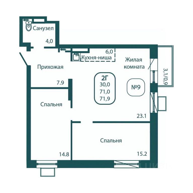 1-BD Apartment Sale, 71.9 sq. m. at Andreevka LIFE, Georgievskoe Highway, Moscow Region, Russia #1 1-BD Apartment Sale, 71.9 sq. m. at Andreevka LIFE, Georgievskoe Highway, Moscow Region, Russia #1