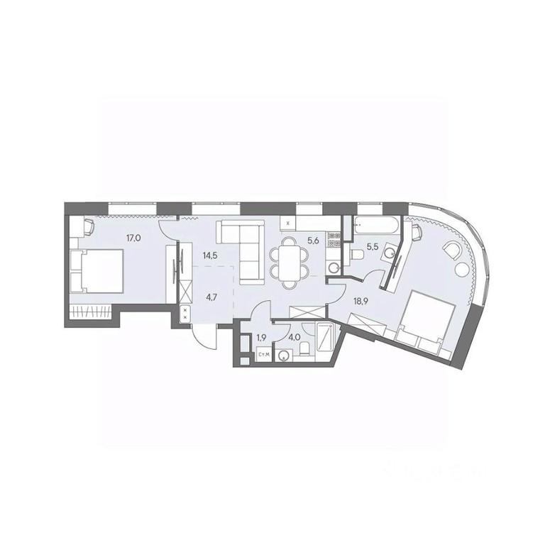 2-BD Apartment Sale, 72.1 sq. m. at Ново-Переделкино, Zapadniy Administrative District, Moscow, Russia #1 2-BD Apartment Sale, 72.1 sq. m. at Ново-Переделкино, Zapadniy Administrative District, Moscow, Russia #1