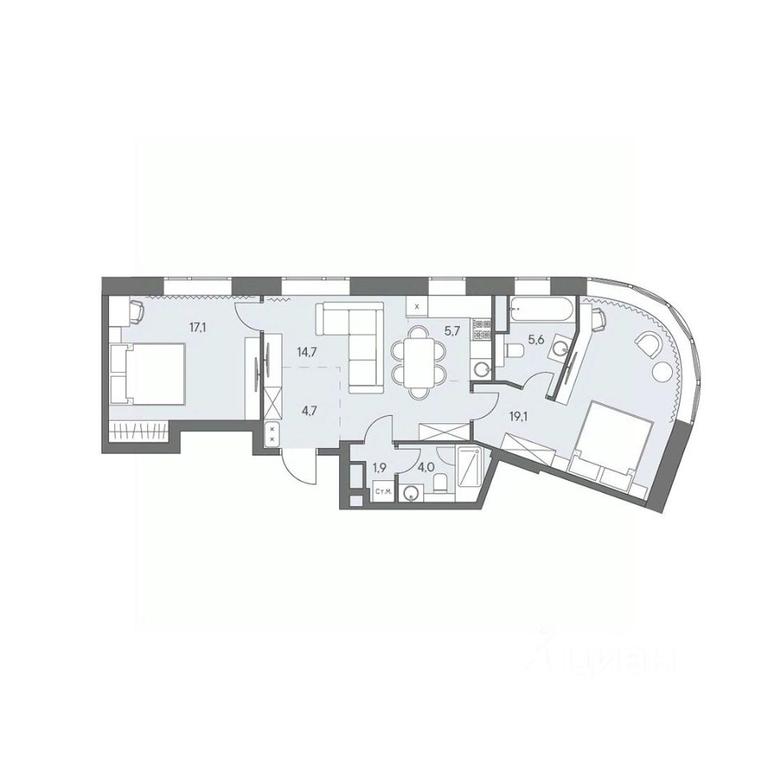 2-BD Apartment Sale, 72.8 sq. m. at Ново-Переделкино, Zapadniy Administrative District, Moscow, Russia #1 2-BD Apartment Sale, 72.8 sq. m. at Ново-Переделкино, Zapadniy Administrative District, Moscow, Russia #1