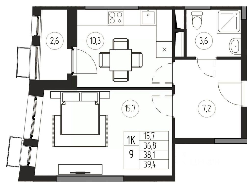Apartment Sale, 38.1平方米 at Premium, ulitsa Turgeneva, Pushkino, Moscow Region, Russia #1 Apartment Sale, 38.1平方米 at Premium, ulitsa Turgeneva, Pushkino, Moscow Region, Russia #1