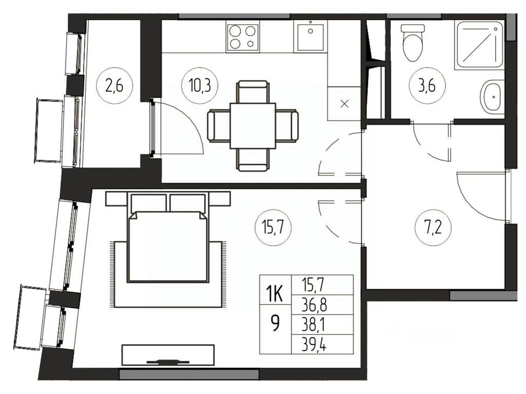 Apartment Sale, 38.1平方米 at Premium, ulitsa Turgeneva, Pushkino, Moscow Region, Russia #1 Apartment Sale, 38.1平方米 at Premium, ulitsa Turgeneva, Pushkino, Moscow Region, Russia #1