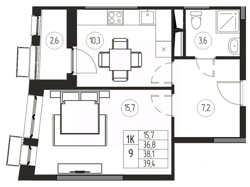 Apartment Sale, 38.1平方米 at Premium, ulitsa Turgeneva, Pushkino, Moscow Region, Russia #1 Apartment Sale, 38.1平方米 at Premium, ulitsa Turgeneva, Pushkino, Moscow Region, Russia #1