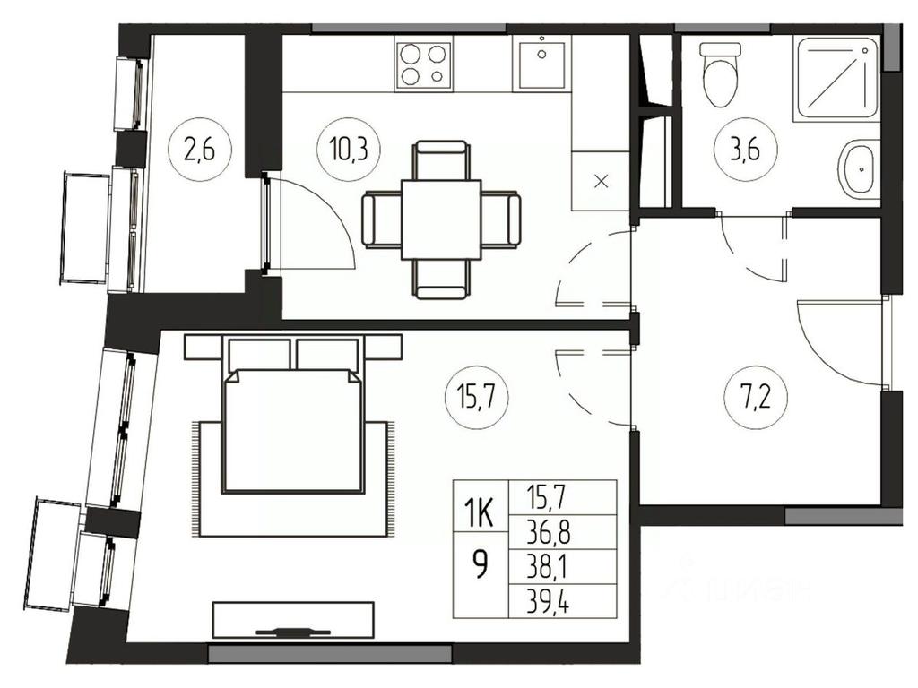 Apartment Sale, 38.1平方米 at Premium, ulitsa Turgeneva, Pushkino, Moscow Region, Russia #1 Apartment Sale, 38.1平方米 at Premium, ulitsa Turgeneva, Pushkino, Moscow Region, Russia #1