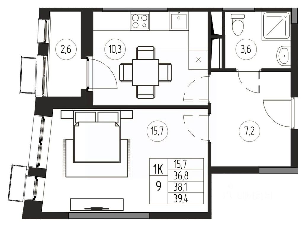 Apartment Sale, 38.1平方米 at Premium, ulitsa Turgeneva, Pushkino, Moscow Region, Russia #1 Apartment Sale, 38.1平方米 at Premium, ulitsa Turgeneva, Pushkino, Moscow Region, Russia #1
