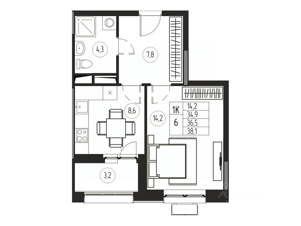 Apartment Sale, 36.5平方米 at Premium, ulitsa Turgeneva, Pushkino, Moscow Region, Russia #1 Apartment Sale, 36.5平方米 at Premium, ulitsa Turgeneva, Pushkino, Moscow Region, Russia #1