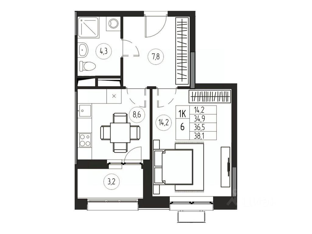 Apartment Sale, 36.5 sq. m. at Premium, ulitsa Turgeneva, Pushkino, Moscow Region, Russia #1 Apartment Sale, 36.5 sq. m. at Premium, ulitsa Turgeneva, Pushkino, Moscow Region, Russia #1