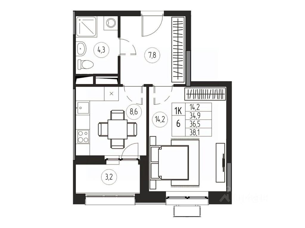 Apartment Sale, 36.5 sq. m. at Premium, ulitsa Turgeneva, Pushkino, Moscow Region, Russia #1 Apartment Sale, 36.5 sq. m. at Premium, ulitsa Turgeneva, Pushkino, Moscow Region, Russia #1