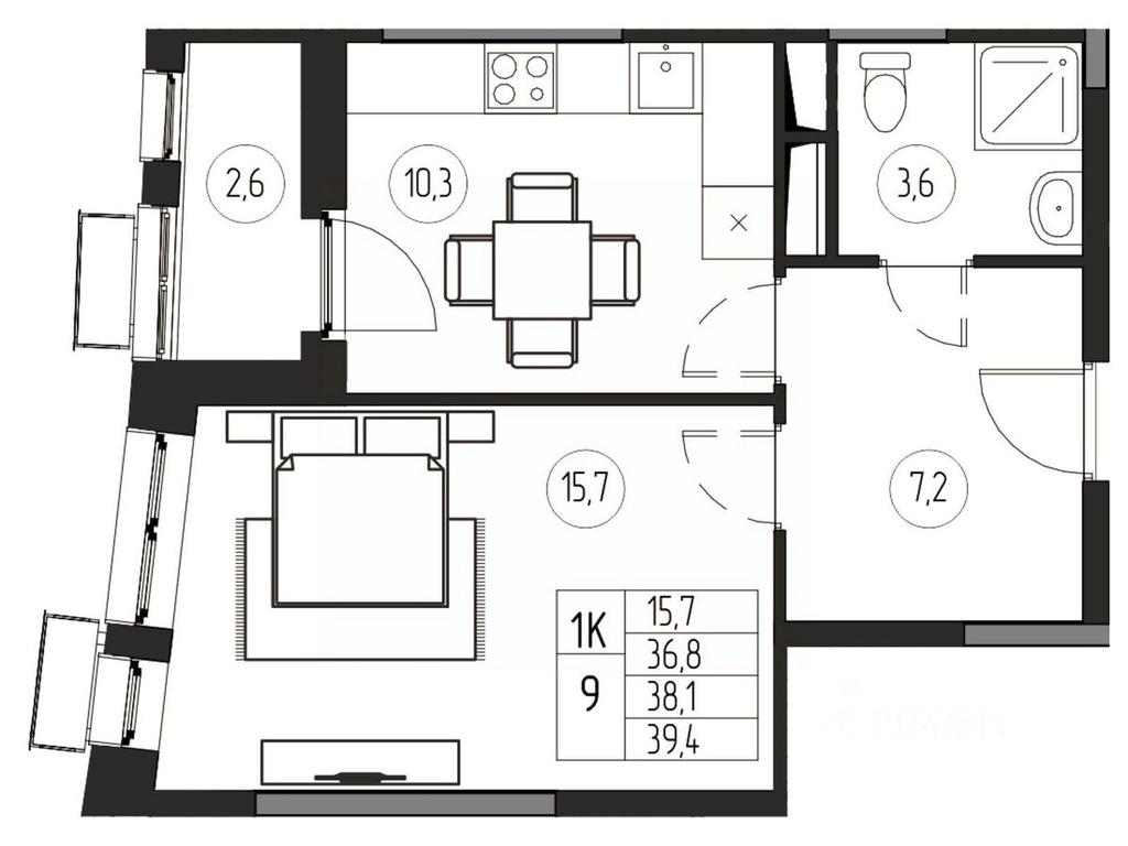 Apartment Sale, 38.1 sq. m. at Premium, ulitsa Turgeneva, Pushkino, Moscow Region, Russia #1 Apartment Sale, 38.1 sq. m. at Premium, ulitsa Turgeneva, Pushkino, Moscow Region, Russia #1