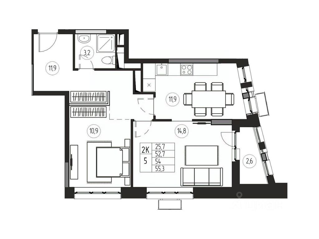 1-BD Apartment Sale, 54平方米 at Premium, ulitsa Turgeneva, Pushkino, Moscow Region, Russia #1 1-BD Apartment Sale, 54平方米 at Premium, ulitsa Turgeneva, Pushkino, Moscow Region, Russia #1