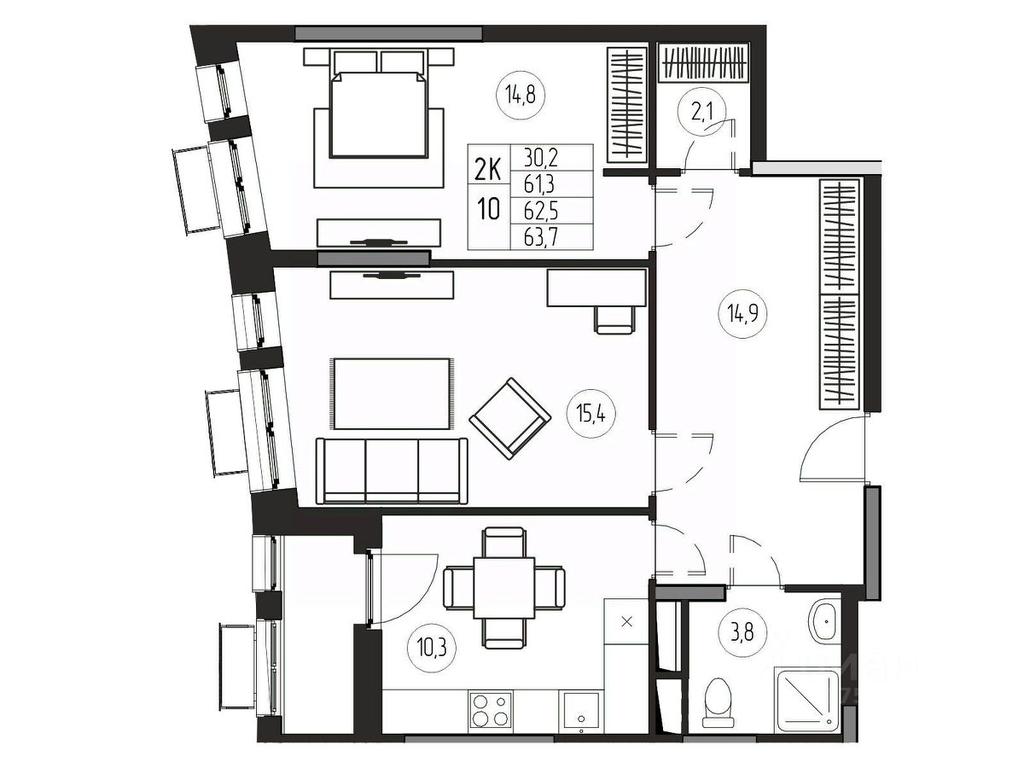 1-BD Apartment Sale, 62.5平方米 at Premium, ulitsa Turgeneva, Pushkino, Moscow Region, Russia #1 1-BD Apartment Sale, 62.5平方米 at Premium, ulitsa Turgeneva, Pushkino, Moscow Region, Russia #1