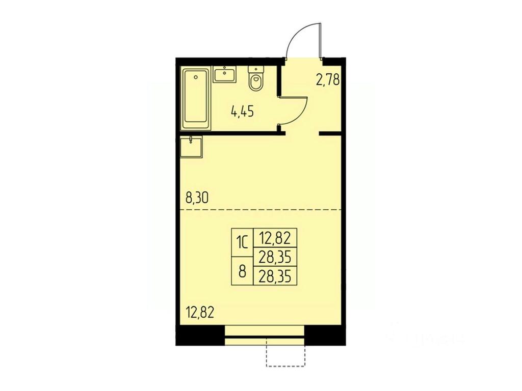 Apartment Sale, 28.4平方米 at Dom na Studencheskom, Studencheskiy proyezd, Ivanteyevka, Pshkinskiy Urban District, Moscow Region, Russia #1