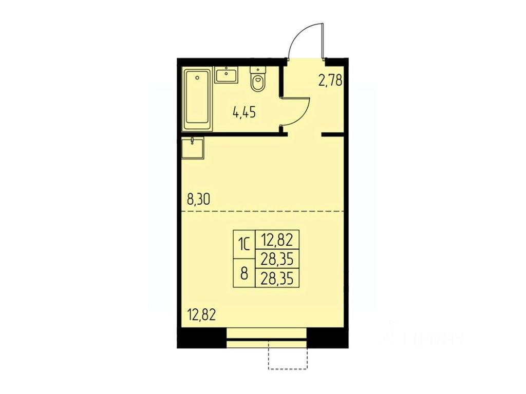 Apartment Sale, 28.4平方米 at Dom na Studencheskom, Studencheskiy proyezd, Ivanteyevka, Pshkinskiy Urban District, Moscow Region, Russia #1