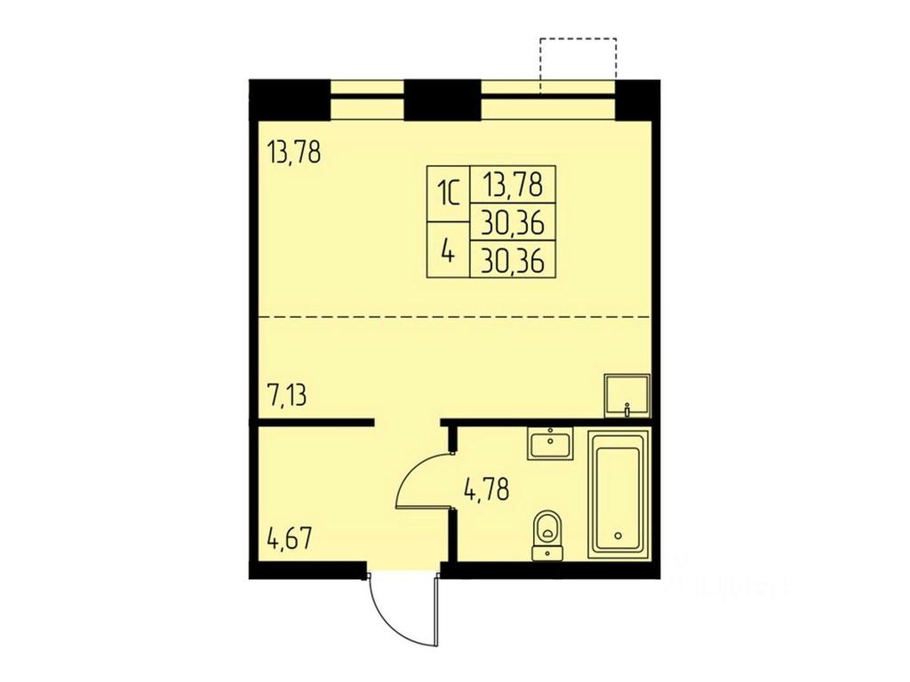 Apartment Sale, 30.4 sq. m. at Dom na Studencheskom, Studencheskiy proyezd, Ivanteyevka, Pshkinskiy Urban District, Moscow Region, Russia #1