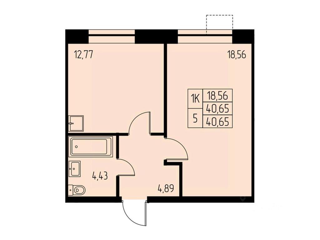 Apartment Sale, 40.7平方米 at Dom na Studencheskom, Studencheskiy proyezd, Ivanteyevka, Pshkinskiy Urban District, Moscow Region, Russia #1