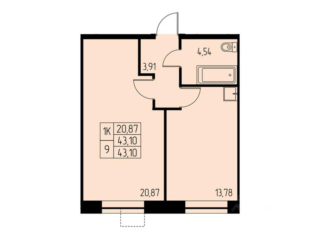 Apartment Sale, 43.1平方米 at Dom na Studencheskom, Studencheskiy proyezd, Ivanteyevka, Pshkinskiy Urban District, Moscow Region, Russia #1 Apartment Sale, 43.1平方米 at Dom na Studencheskom, Studencheskiy proyezd, Ivanteyevka, Pshkinskiy Urban District, Moscow Region, Russia #1