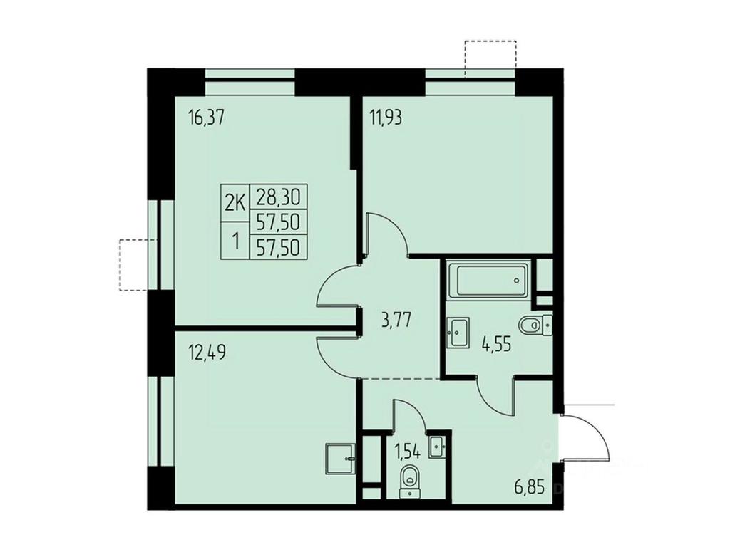 1-BD Apartment Sale, 57.5平方米 at Dom na Studencheskom, Studencheskiy proyezd, Ivanteyevka, Pshkinskiy Urban District, Moscow Region, Russia #1 1-BD Apartment Sale, 57.5平方米 at Dom na Studencheskom, Studencheskiy proyezd, Ivanteyevka, Pshkinskiy Urban District, Moscow Region, Russia #1