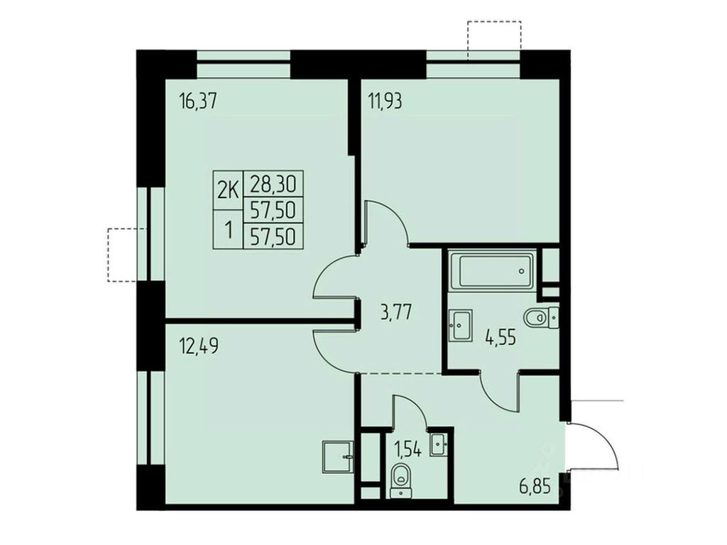 1-BD Apartment Sale, 57.5平方米 at Dom na Studencheskom, Studencheskiy proyezd, Ivanteyevka, Pshkinskiy Urban District, Moscow Region, Russia #1 1-BD Apartment Sale, 57.5平方米 at Dom na Studencheskom, Studencheskiy proyezd, Ivanteyevka, Pshkinskiy Urban District, Moscow Region, Russia #1