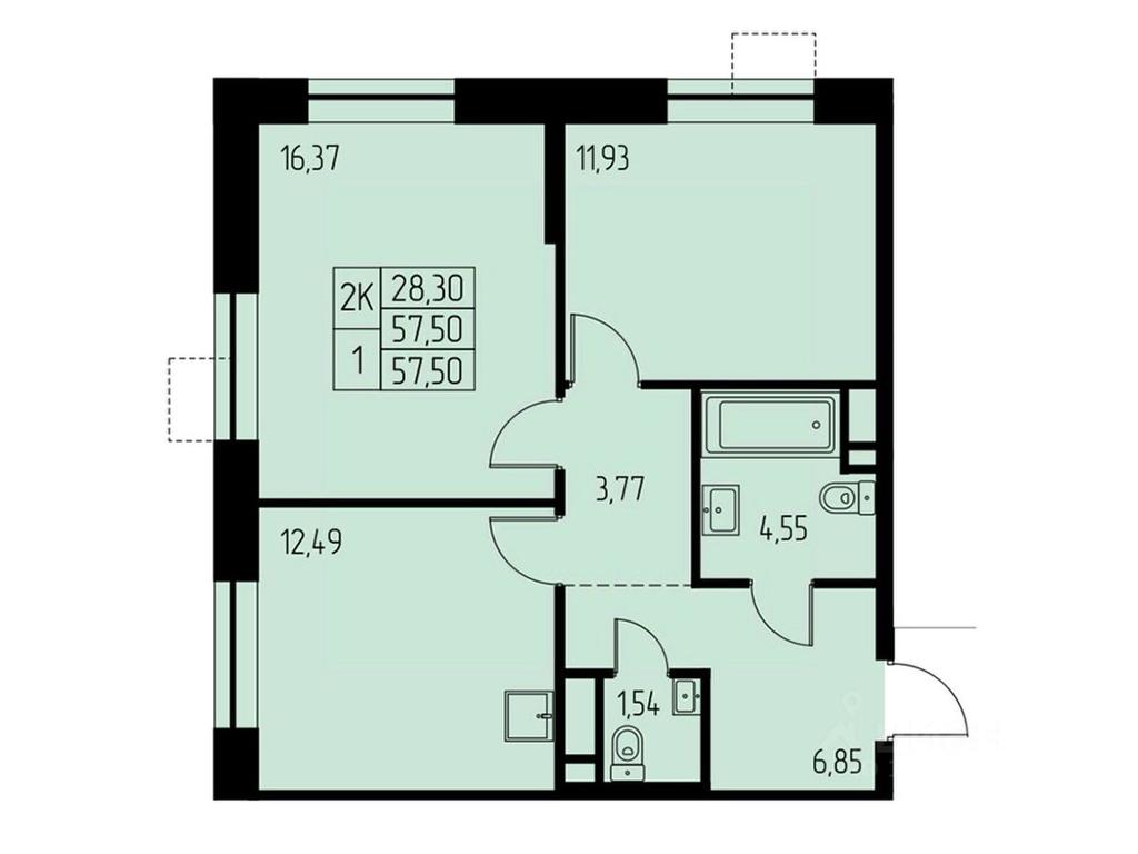 1-BD Apartment Sale, 57.5平方米 at Dom na Studencheskom, Studencheskiy proyezd, Ivanteyevka, Pshkinskiy Urban District, Moscow Region, Russia #1 1-BD Apartment Sale, 57.5平方米 at Dom na Studencheskom, Studencheskiy proyezd, Ivanteyevka, Pshkinskiy Urban District, Moscow Region, Russia #1