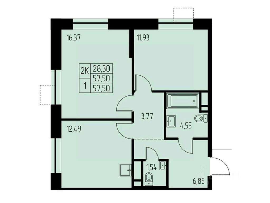 1-BD Apartment Sale, 57.5平方米 at Dom na Studencheskom, Studencheskiy proyezd, Ivanteyevka, Pshkinskiy Urban District, Moscow Region, Russia #1 1-BD Apartment Sale, 57.5平方米 at Dom na Studencheskom, Studencheskiy proyezd, Ivanteyevka, Pshkinskiy Urban District, Moscow Region, Russia #1