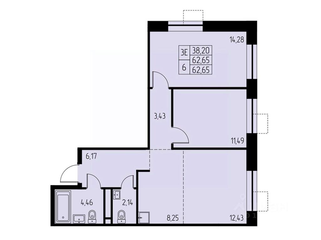 2-BD Apartment Sale, 62.7平方米 at Dom na Studencheskom, Studencheskiy proyezd, Ivanteyevka, Pshkinskiy Urban District, Moscow Region, Russia #1 2-BD Apartment Sale, 62.7平方米 at Dom na Studencheskom, Studencheskiy proyezd, Ivanteyevka, Pshkinskiy Urban District, Moscow Region, Russia #1