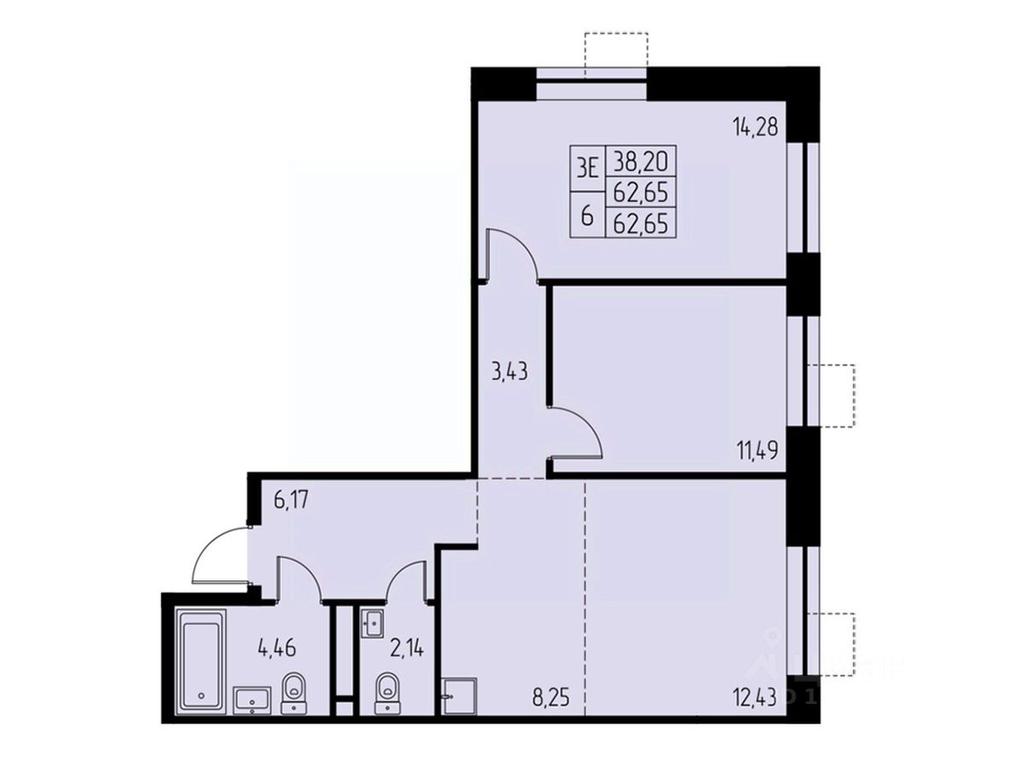 2-BD Apartment Sale, 62.7平方米 at Dom na Studencheskom, Studencheskiy proyezd, Ivanteyevka, Pshkinskiy Urban District, Moscow Region, Russia #1 2-BD Apartment Sale, 62.7平方米 at Dom na Studencheskom, Studencheskiy proyezd, Ivanteyevka, Pshkinskiy Urban District, Moscow Region, Russia #1